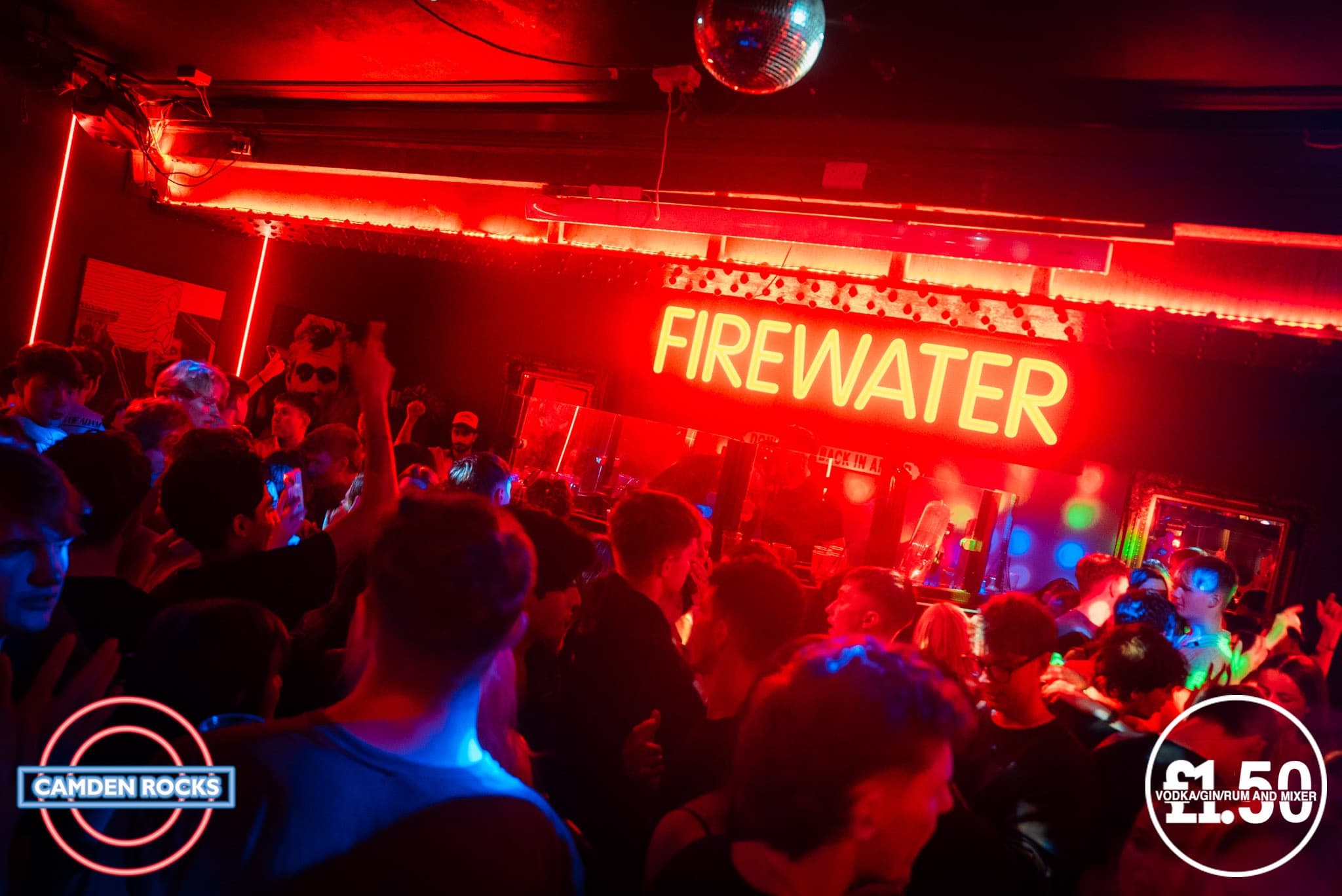 Packed dancefloor at Firewater Dundee with crowd singing indie anthems